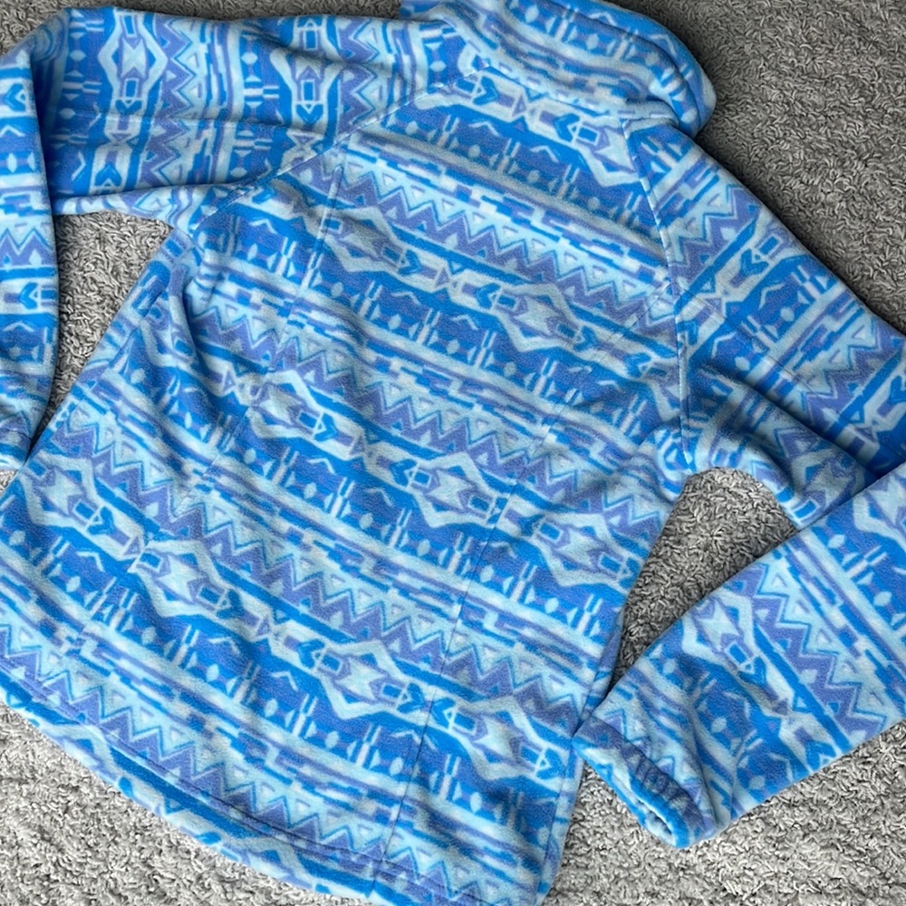 🆕 NWT Columbia blue, purple & white pattern full zip jacket in size small - Picture 4 of 12